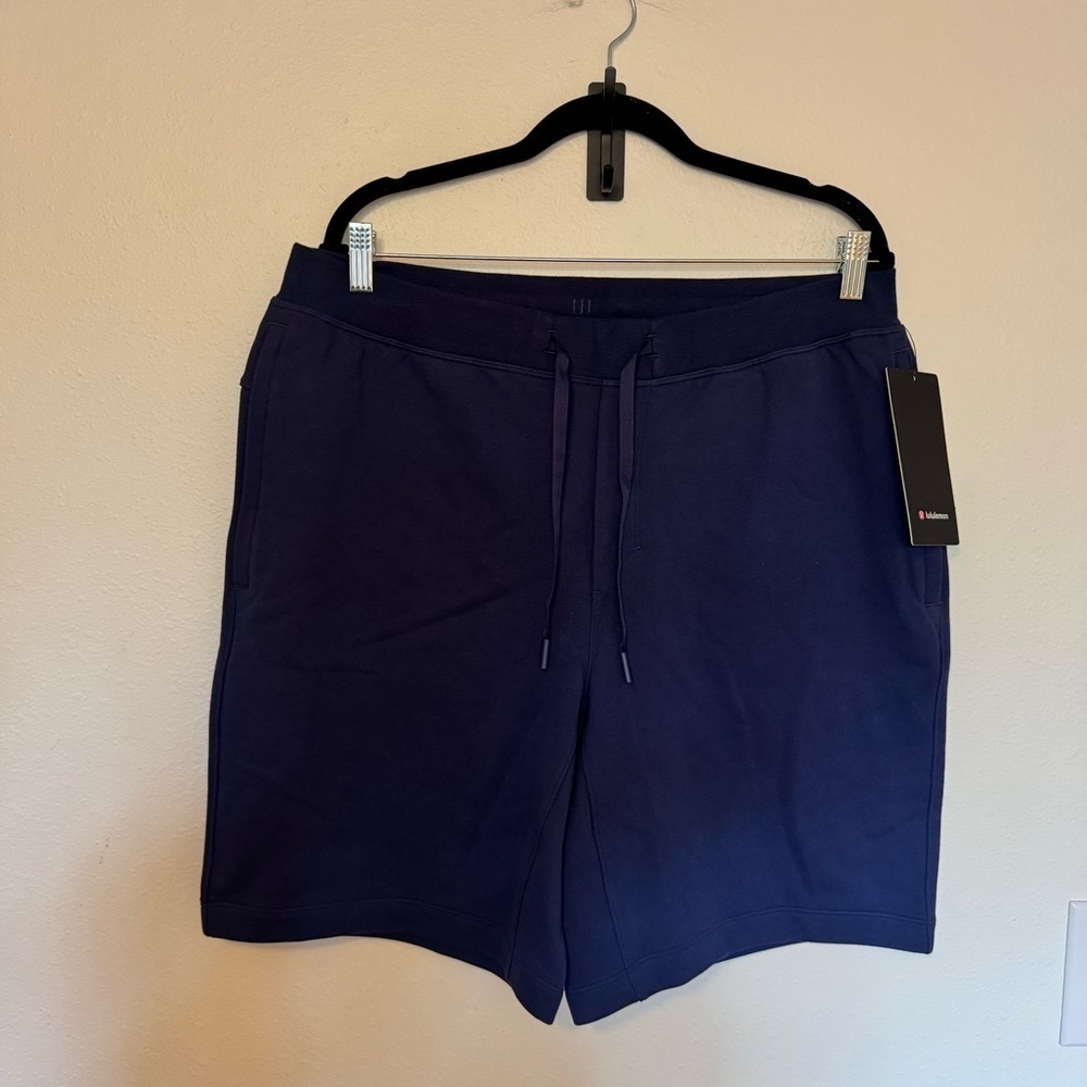NEW Lululemon Mens Relaxed Fit French Terry Shorts 9" Size XL Navy NWT - Picture 4 of 9
